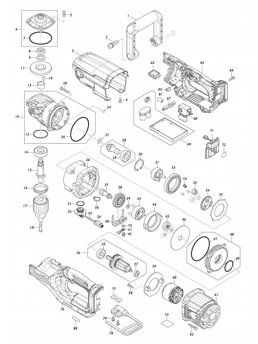 Vue éclatée Makita DA001G#01