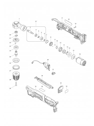 Vue éclatée Makita DA333D#01