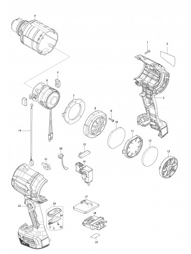 Vue éclatée Makita DAS180#01