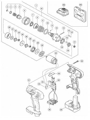 PIECES  DETACHEES   VISSEUSES HITACHI DB10DL