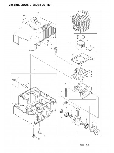 Vue éclatée Makita DBC4510#01
