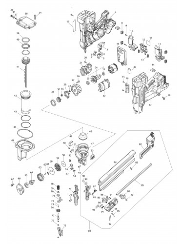 Vue éclatée Makita DBN900#01