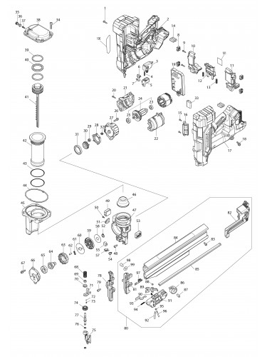 Vue éclatée Makita DBN901#01