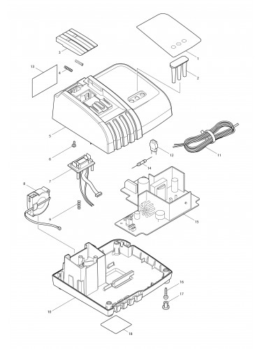 Vue éclatée Makita DC18RA#01