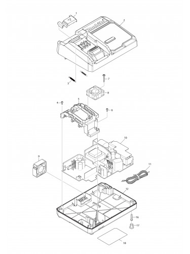 Vue éclatée Makita DC40RA#01