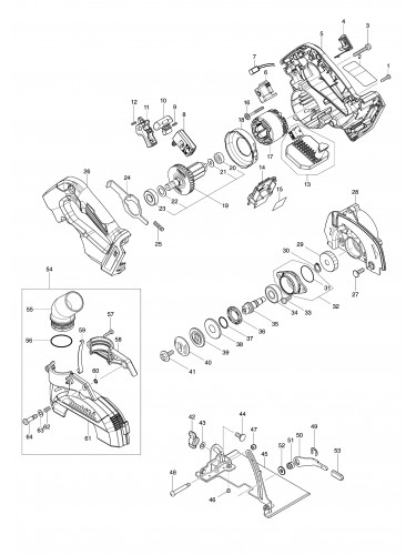 Vue éclatée Makita DCC500#01