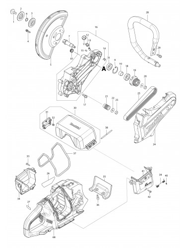 Vue éclatée Makita DCE090#01