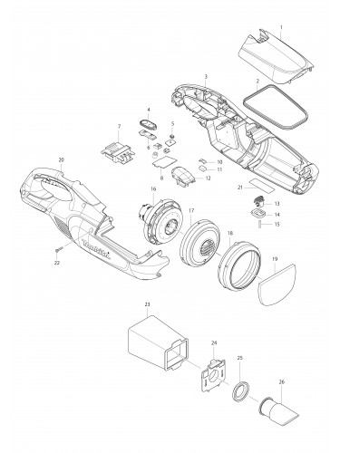 Vue éclatée Makita DCL142#01