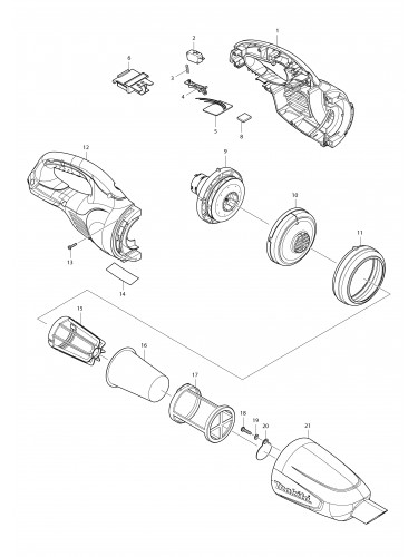 Vue éclatée Makita DCL180#01