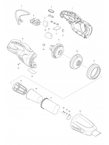 Vue éclatée Makita DCL181F#01