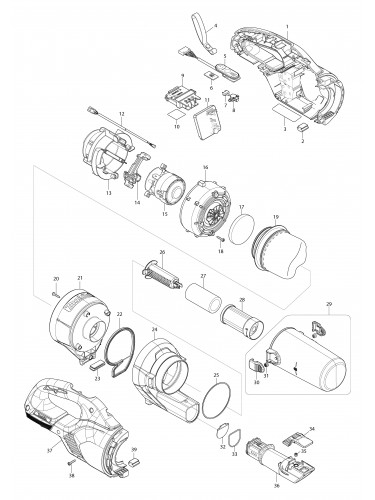 Vue éclatée Makita DCL286F#01