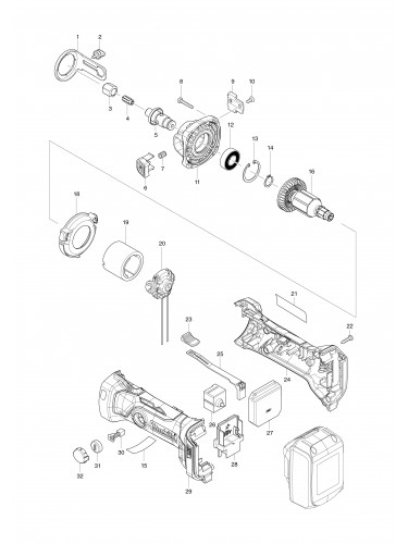 Vue éclatée Makita DCO180#01