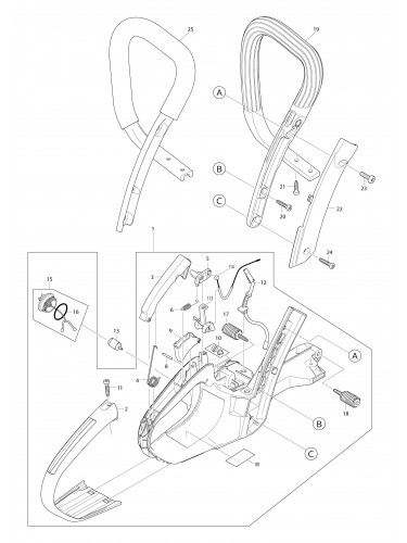 Vue éclatée Makita DCS460#01