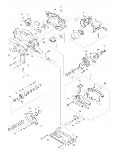 Vue éclatée Makita DCS552#01
