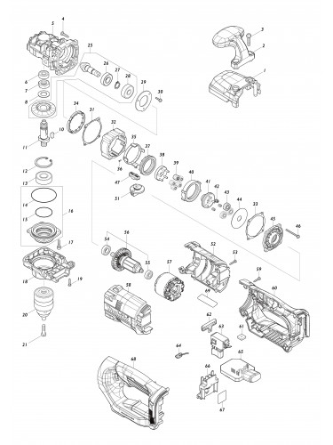 Vue éclatée Makita DDA450#01