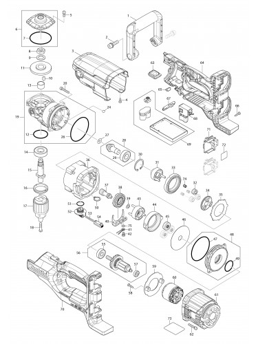 Vue éclatée Makita DDA460#01