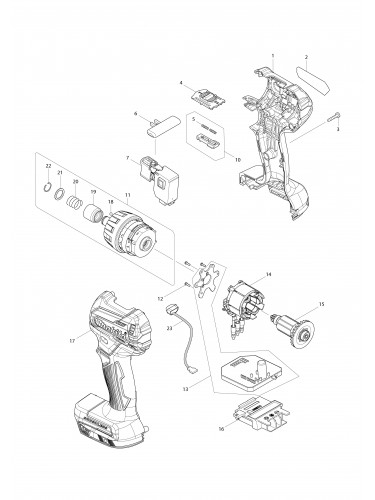 Vue éclatée Makita DDF083#01