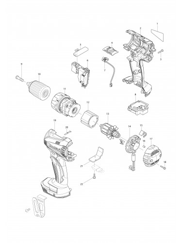 Vue éclatée Makita DDF446#01