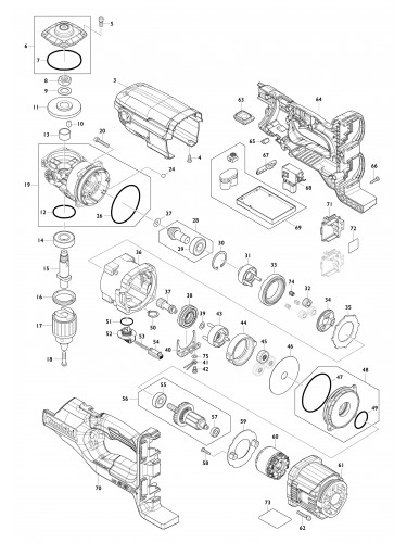 Vue éclatée Makita DDG460#01