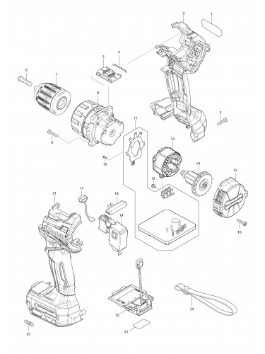 Vue éclatée Makita DF002G#01