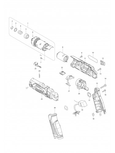 Vue éclatée Makita DF012D#01