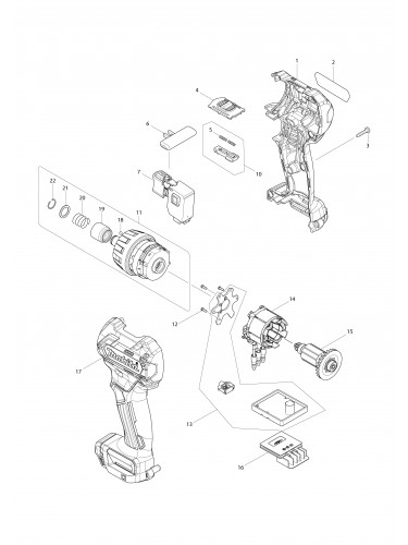 Vue éclatée Makita DF032D#01