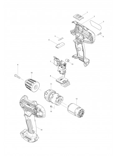 Vue éclatée Makita DF331D#01