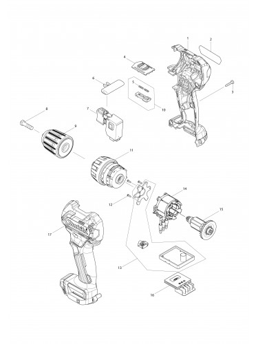 Vue éclatée Makita DF332D#01