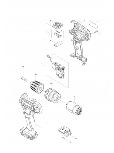 Vue éclatée Makita DF333D#01