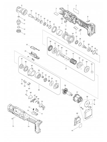 Vue éclatée Makita DFL125F#01