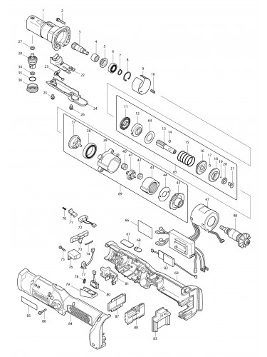 Vue éclatée Makita DFL201R#01