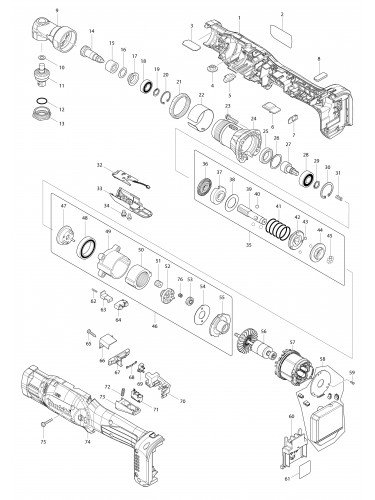 Vue éclatée Makita DFL204F#01