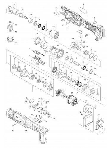 Vue éclatée Makita DFL403F#01