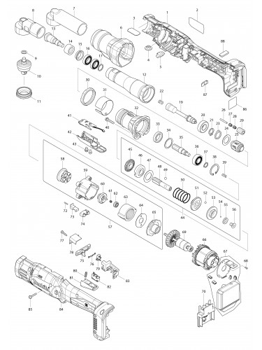 Vue éclatée Makita DFL651F#01