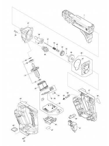 Vue éclatée Makita DFR452#01