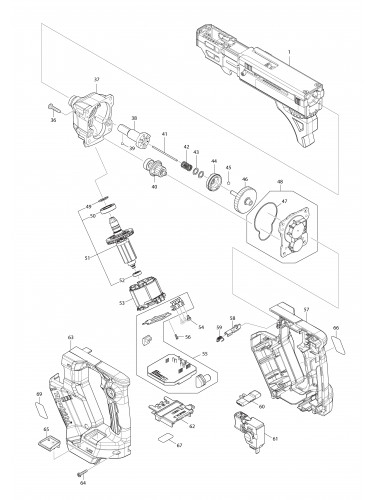Vue éclatée Makita DFR552#01