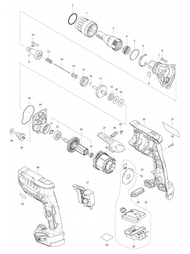 Vue éclatée Makita DFS250#01