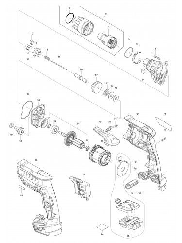 Vue éclatée Makita DFS251#01