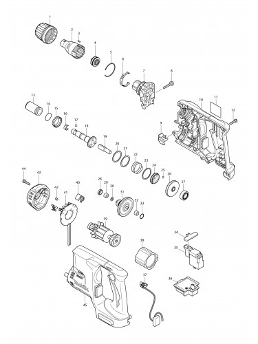Vue éclatée Makita DFS450#01