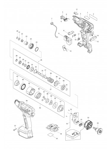 Vue éclatée Makita DFT045F#01