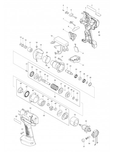 Vue éclatée Makita DFT084F#01