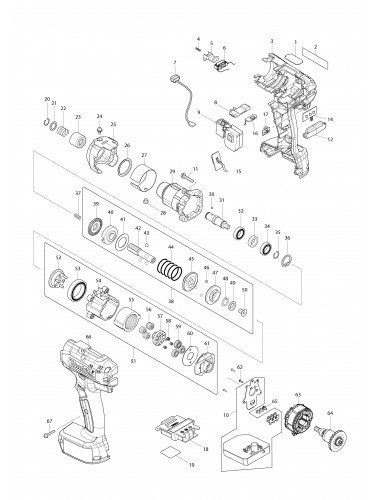 Vue éclatée Makita DFT085F#01