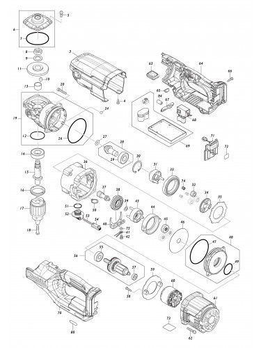 Vue éclatée Makita DG001G#01