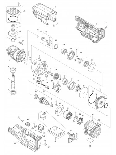 Vue éclatée Makita DG002G#01