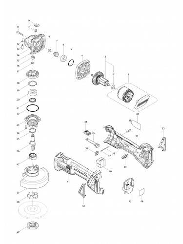 Vue éclatée Makita DGA456#01