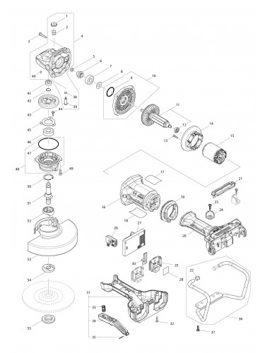 Vue éclatée Makita DGA700#01