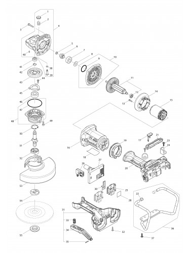 Vue éclatée Makita DGA701#01