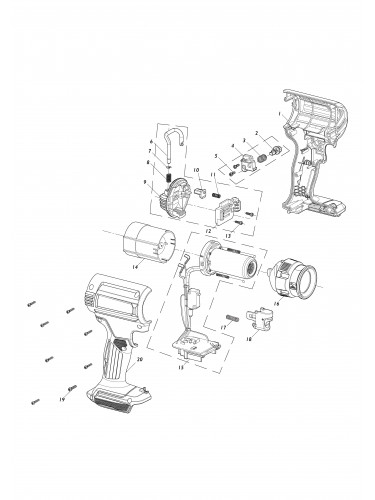 Vue éclatée Makita DHG180#01