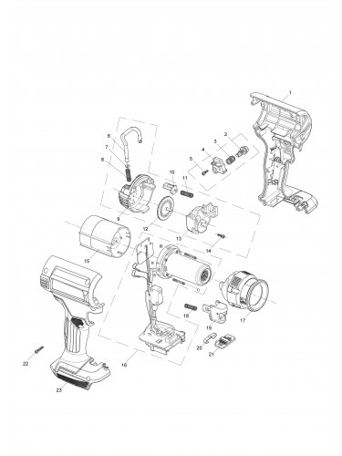 Vue éclatée Makita DHG181#01