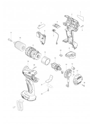 Vue éclatée Makita DHP446#01